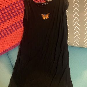 Never Worn SHEIN Black Skinny Strap Dress with Butterfly